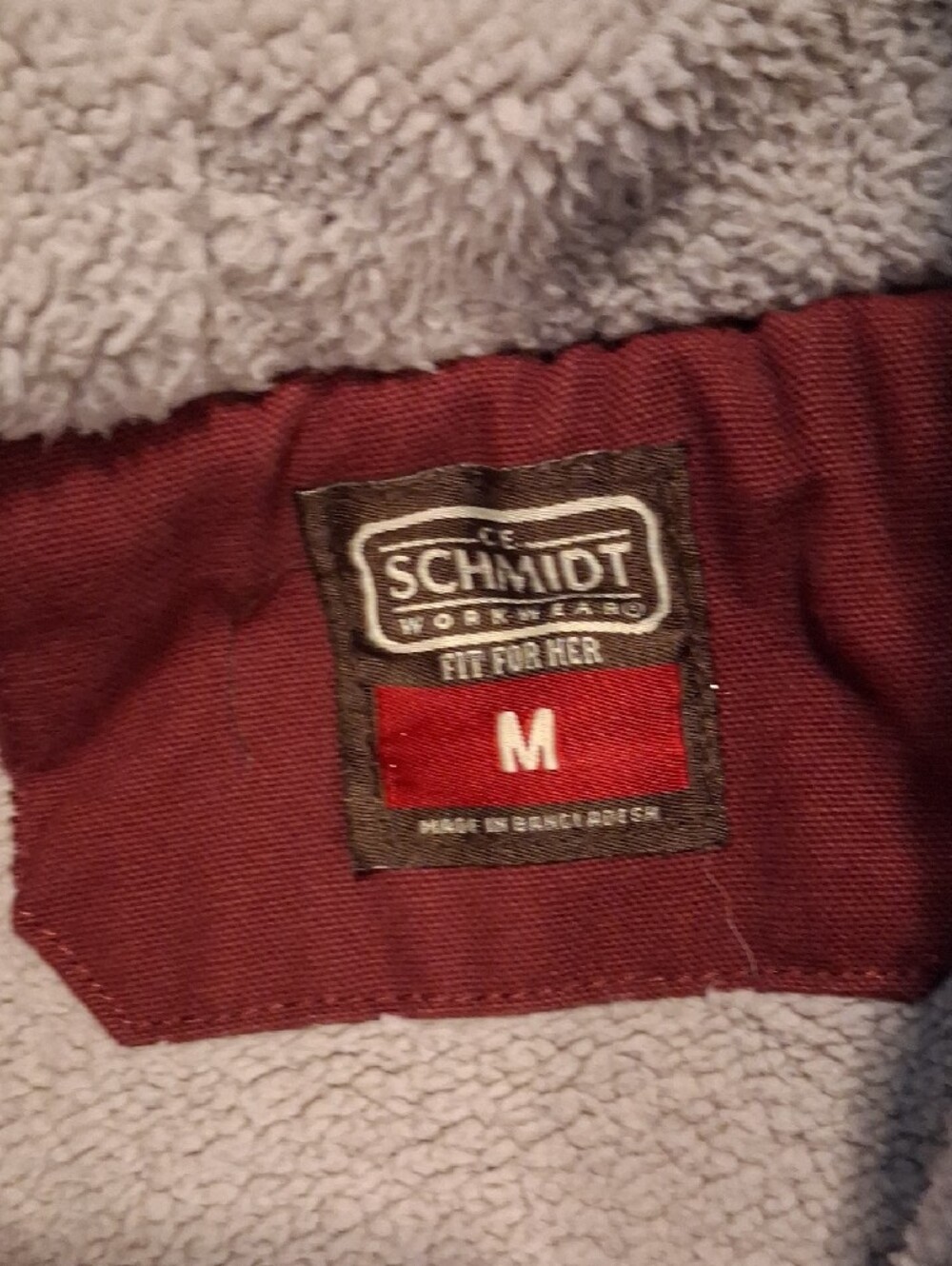 Schmidt Hooded Lined Jacket in Burgundy - Women's Work Ware Coat Size Medium - Picture 2 of 6